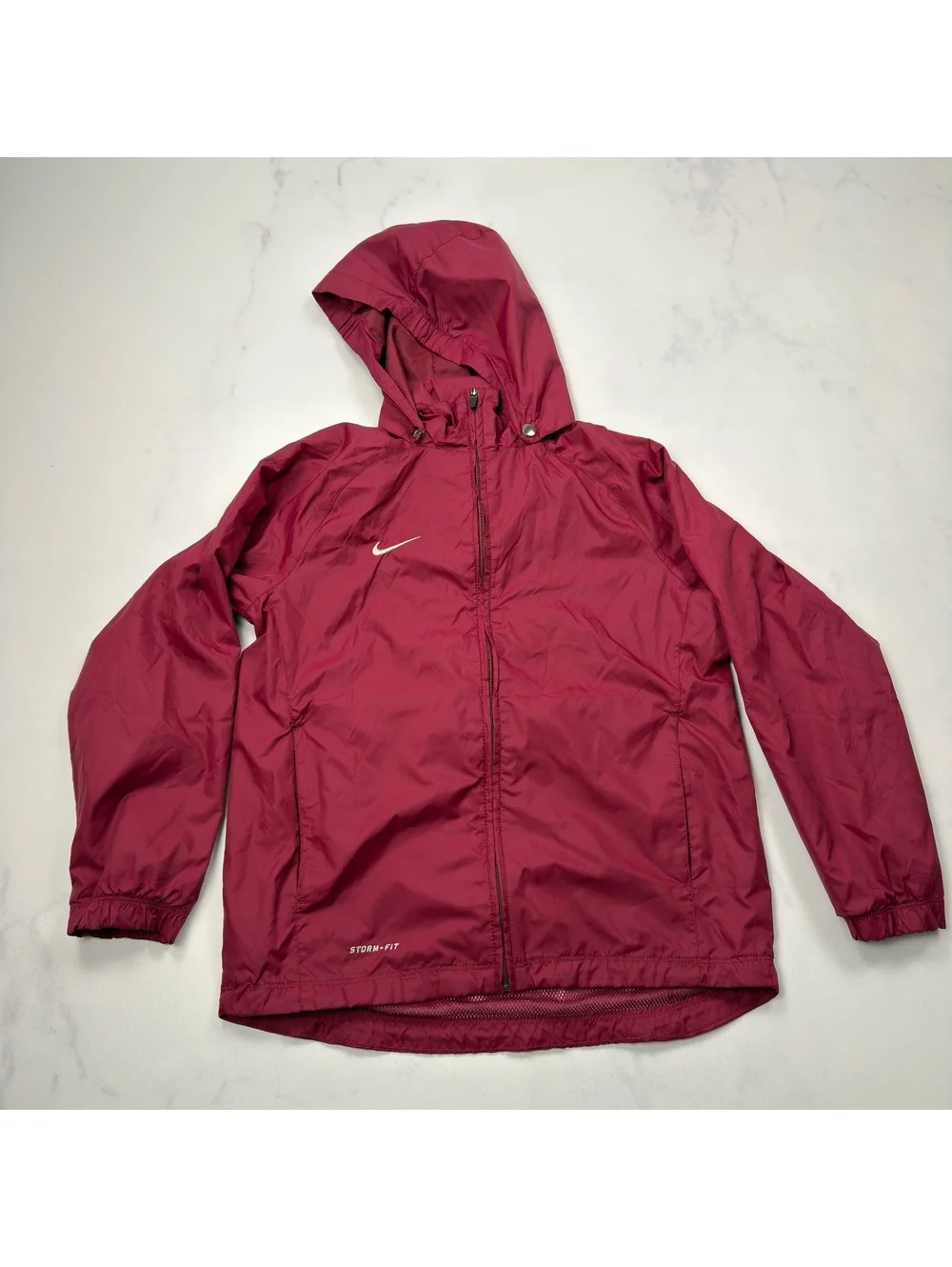 Nike Jacket Windbreaker Hooded Lightweight Maroon - Boys M